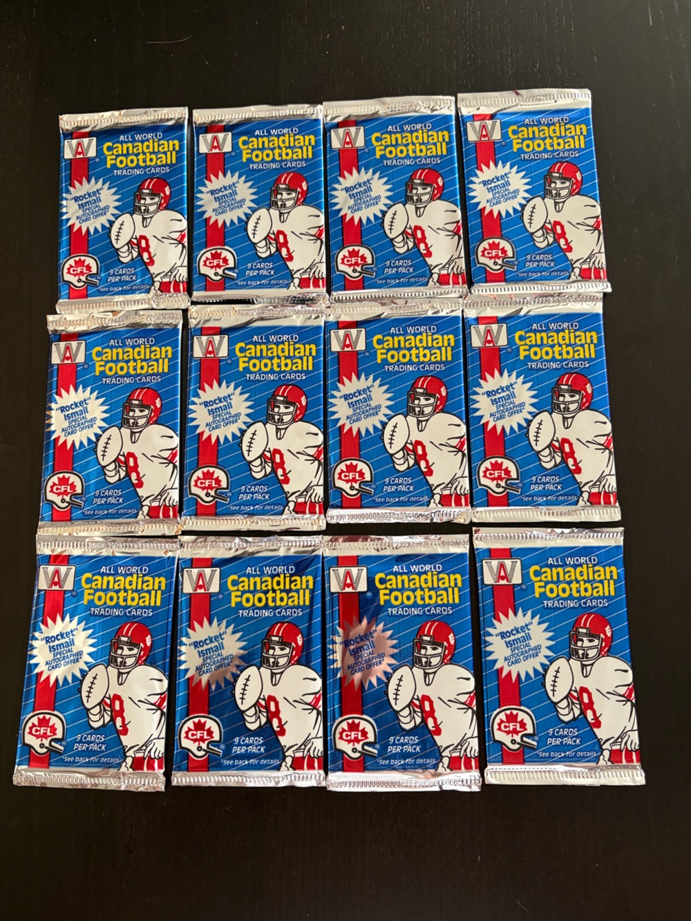 12 PACKS CFL 1991 AW All World Canadian Football Cards